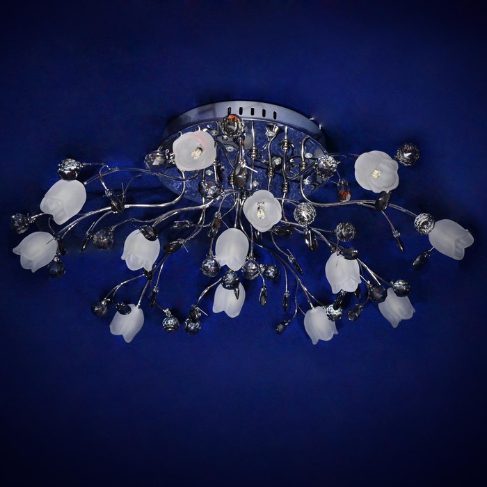 Люстра "Франсиска" 13x15Вт G4 серебро 70x70x31см