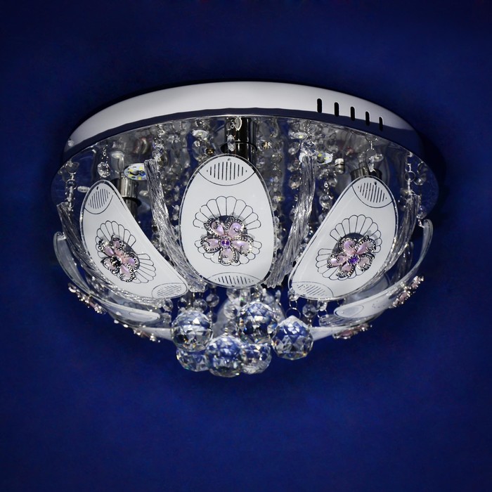 Люстра "Херминия" 4x40Вт Е14 серебро 30x30x40см