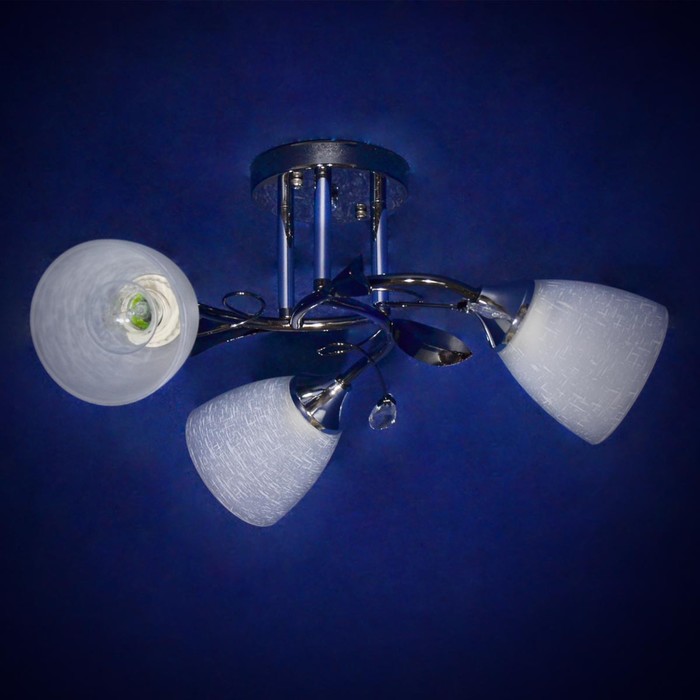 Люстра "Есмеральда" 3x40Вт Е27 серебро 42x42x24см