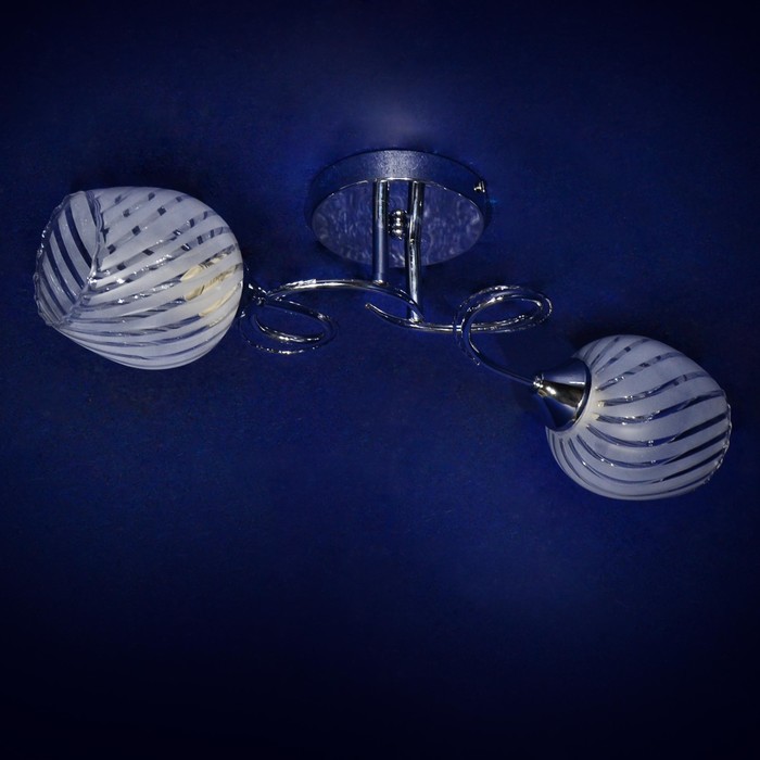 Люстра "Есмерелда" 2x40Вт Е27 серебро 49x49x23см