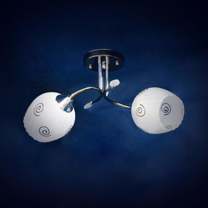 Люстра "Естрелла" 2x40Вт Е27 серебро 45x45x26см