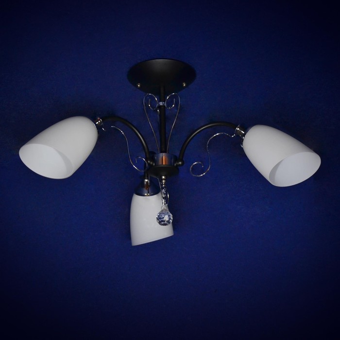 Люстра "Феличита" 3x40Вт Е27 черный, хром 54x54x34см