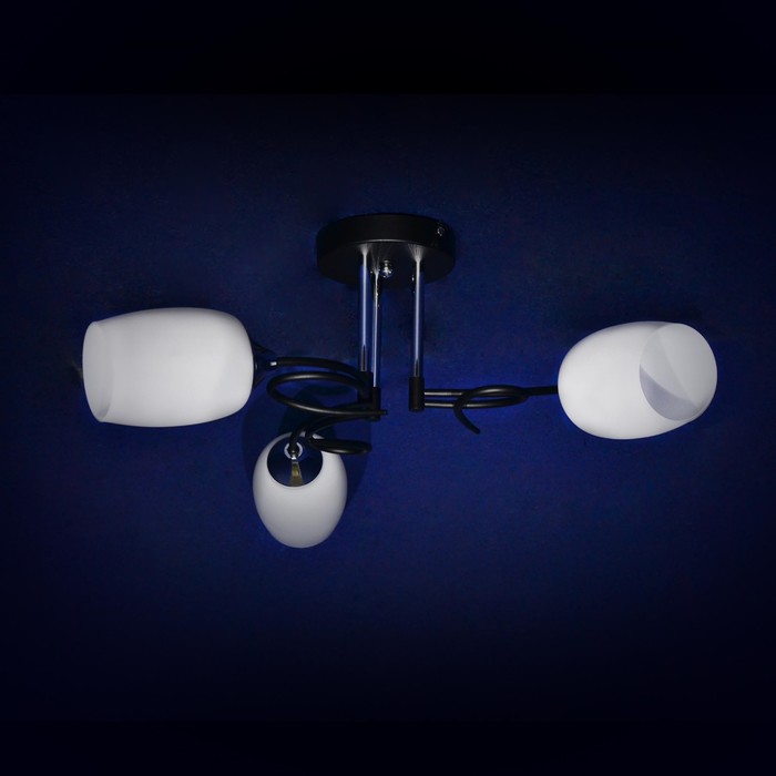 Люстра "Катария" 3x40Вт Е27 черный, хром 58x58x24см