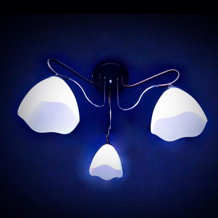 Люстра "Ильяса" 3x40Вт Е27 черный, хром 46x46x44см