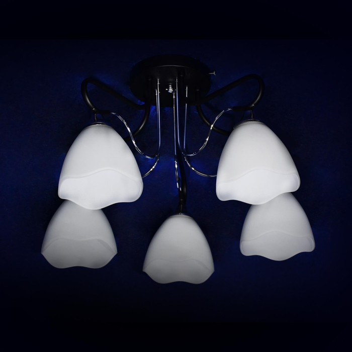 Люстра "Ильяса" 5x40Вт Е27 черный, хром 54x54x35см