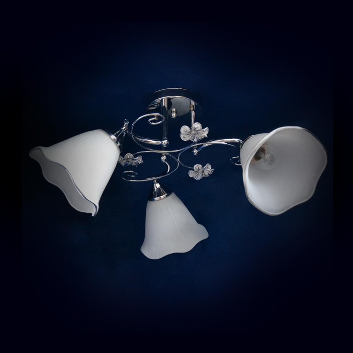 Люстра "Зарина" 3x40Вт Е27 серебро 52x52x30см