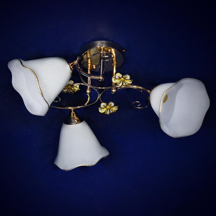 Люстра "Зарина" 3x40Вт Е27 золото 55x55x32см