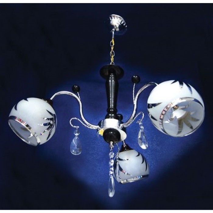 Люстра "Катерина" 3x60Вт E27 черный, хром 50x50x60см