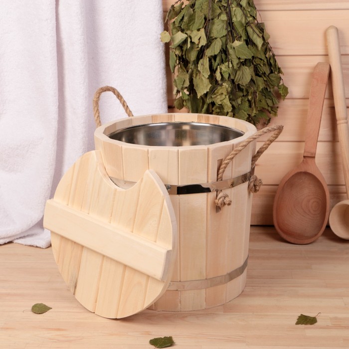 Запарник 8 л с нержавеющей вставкой, с крышкой, нержавеющий обод "Добропаровъ"