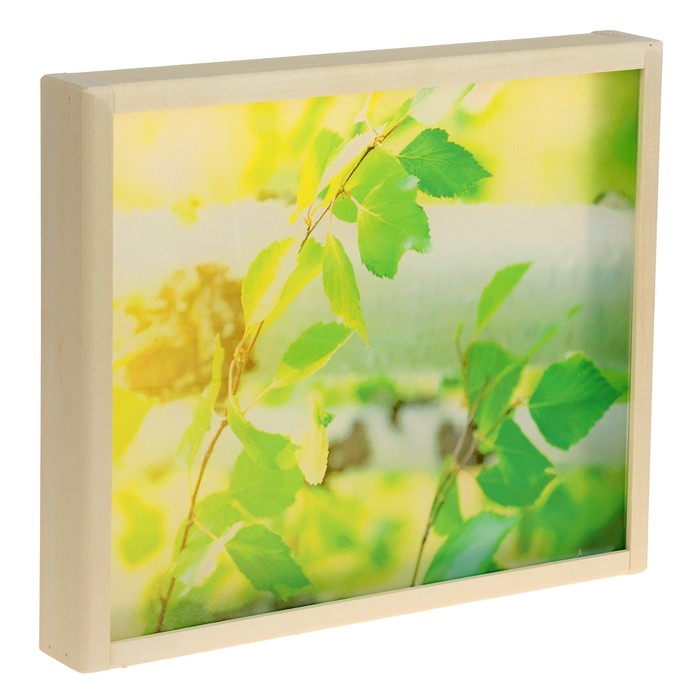 Абажур деревянный "Берёзка" с УФ печатью, 35х30х5см