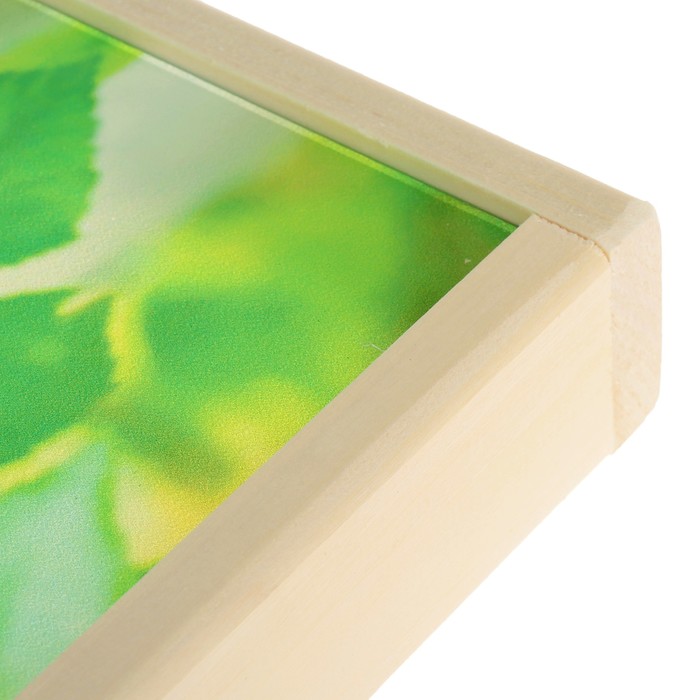 Абажур деревянный "Берёзка" с УФ печатью, 35х30х5см