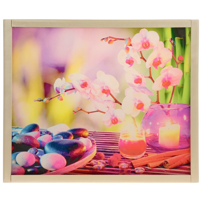 Абажур деревянный "Свечи" с УФ печатью, 35х30х5см