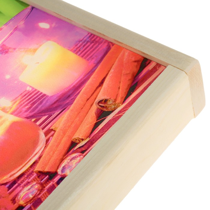 Абажур деревянный "Свечи" с УФ печатью, 35х30х5см