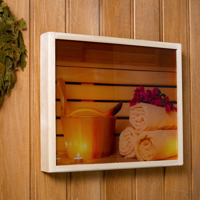 Абажур деревянный "Отыдх" с УФ печатью, 35х30х5см