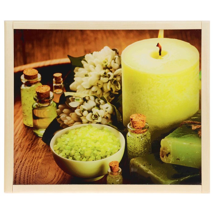 Абажур деревянный "Соль" с УФ печатью, 35х30х5см