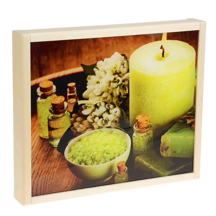 Абажур деревянный "Соль" с УФ печатью, 35х30х5см