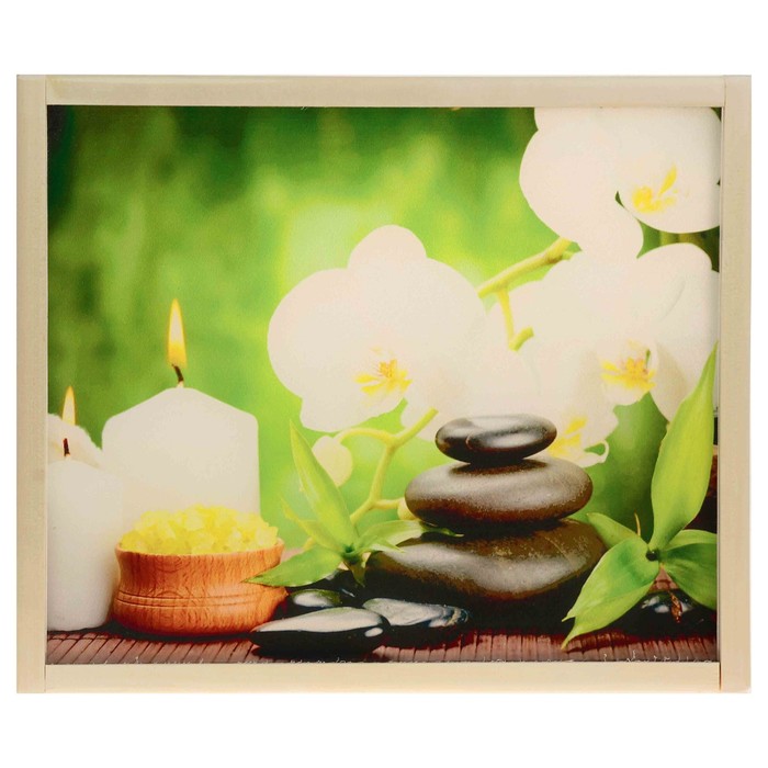 Абажур деревянный "Камушки" с УФ печатью, 35х30х5см