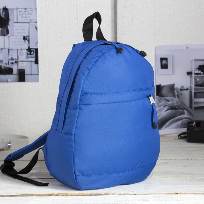 Рюкзак молодёжный, отдел на молнии, наружный карман, цвет голубой