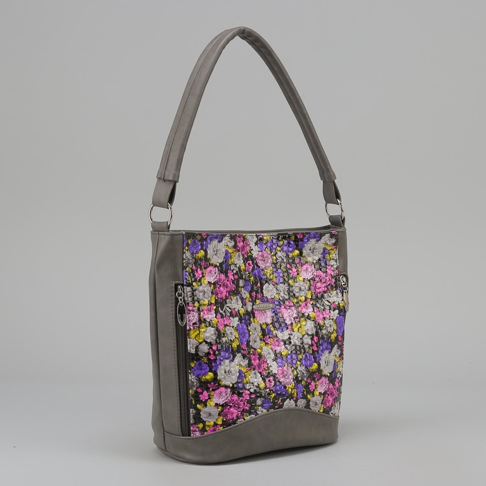 Сумка женская "Цветы", отдел на молнии, 3 наружных кармана