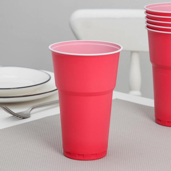 Стакан 500 мл "Спартак", цвет красно-белый