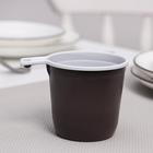 Чашка одноразовая кофейная, 200 мл, цвет коричнево-белый - Фото 4