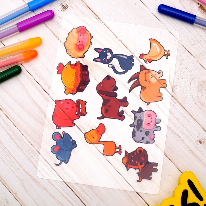 Трафарет теневой для рисования светом "Домашние животные"