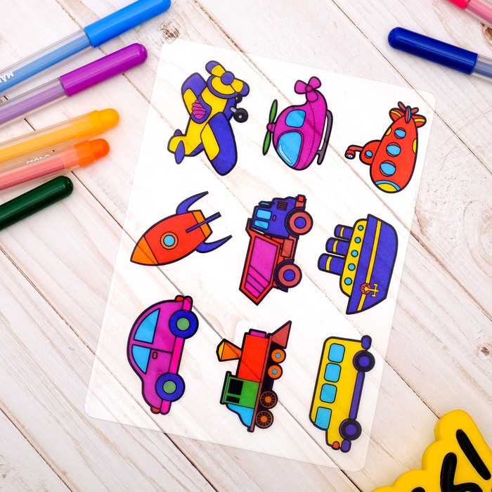 Трафарет теневой для рисования светом "Машинки"