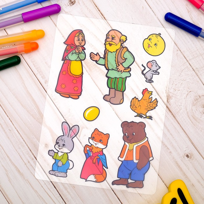 Трафарет теневой по мотивам русской народной сказки "Колобок"