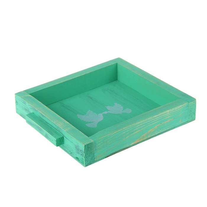 Кашпо флористическое "Зелёный", 25 х 23 х 5 см