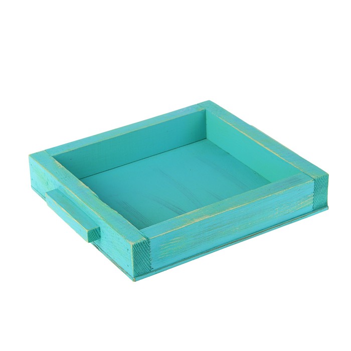 Кашпо флористическое "Мятно-голубой", 25 х 23 х 5 см