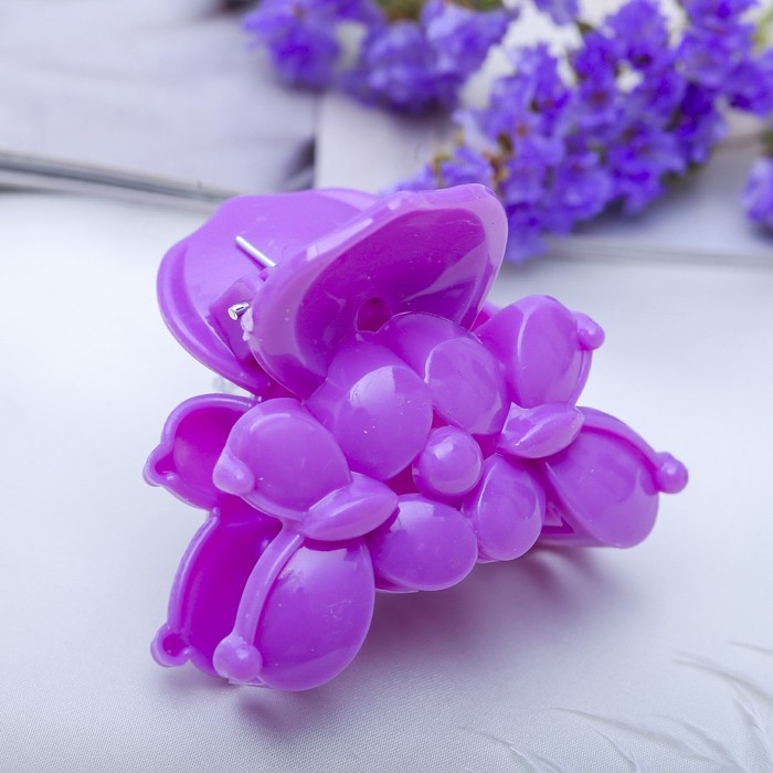 Краб для волос "Цветной глянец" 5,5 см бабочка,микс