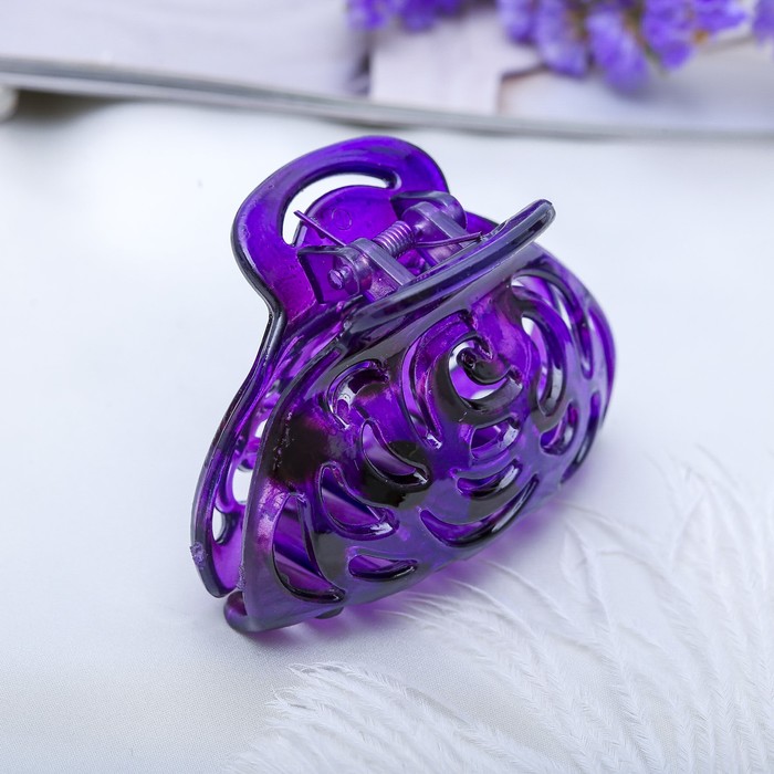 Краб для волос "Роза прозрачная" 6,5 см микс