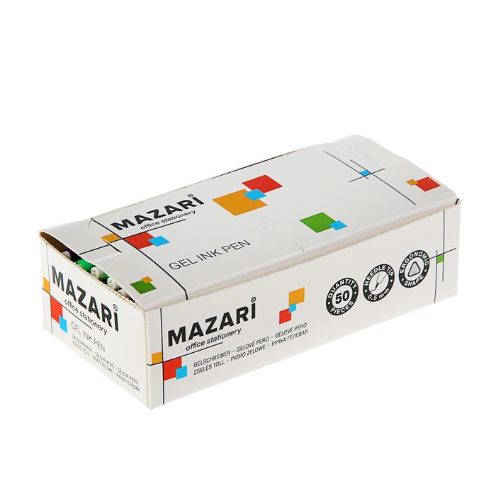 Ручка гелевая MAZARI Magna, узел 0.5 мм, чернила синие, игольчатый пишущий узел, стержень 138мм