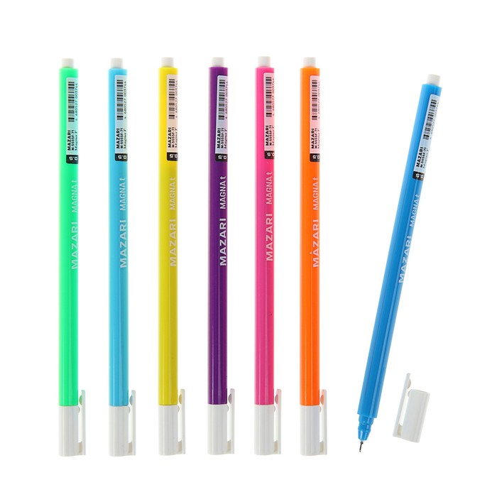 Ручка гелевая MAZARI Magna, узел 0.5 мм, чернила чёрные, игольчатый пишущий узел, стержень 138мм