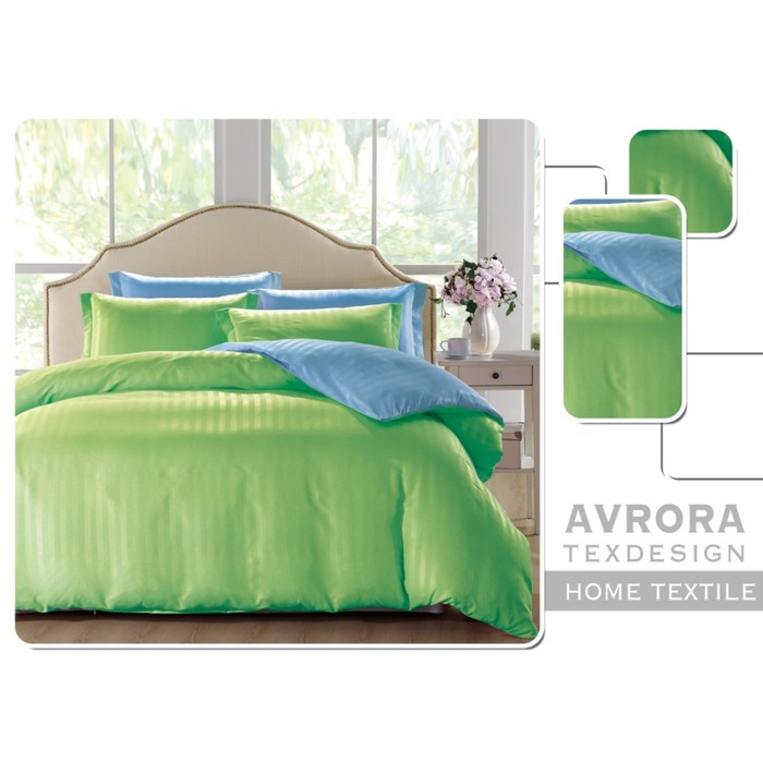 КПБ "Весна" евро, 180х200 см резинка, 200х210 см, 70х70 см-2 шт., страйп-сатин