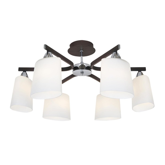 Люстра "Киото" 6x60Вт E14 хром, венге 55x49x18,5см