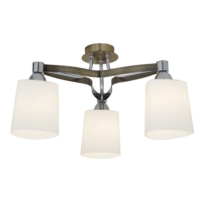 Люстра "Киото" 3x75Вт E27 бронза, хром 39x37x19см