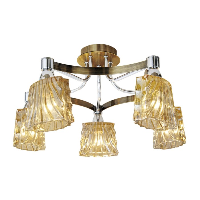 Люстра "Гранада" 5x60Вт E14 бронза, хром 45x43,5x20см