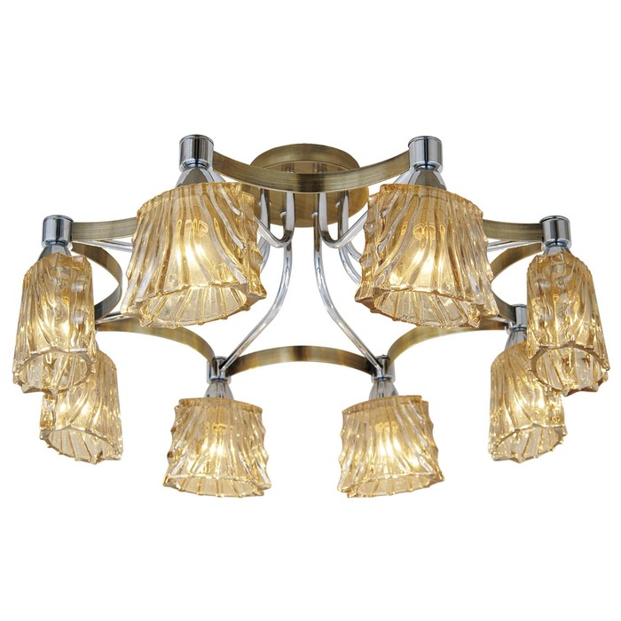 Люстра "Тайфун" 8x60Вт E14 бронза, хром 62x62x20см