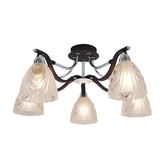 Люстра "Астра" 5x60Вт E14 венге, хром 48,5x48,5x20см