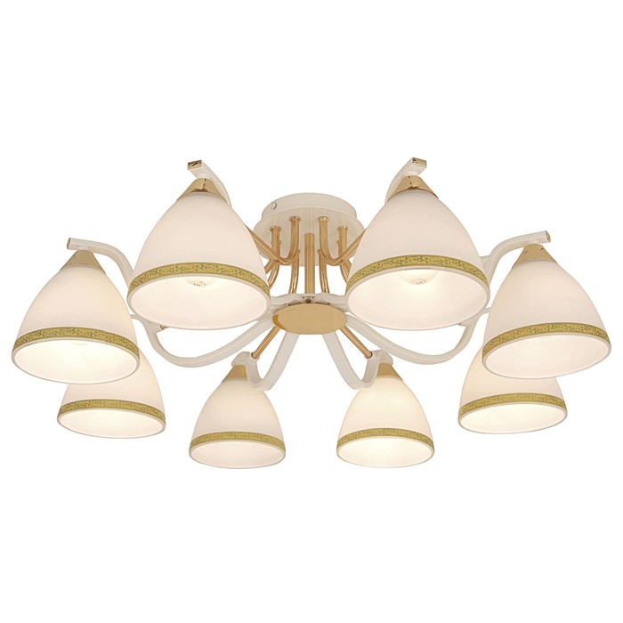 Люстра "Глория" 8x60Вт E14 белый, золото 59x59x19,5см
