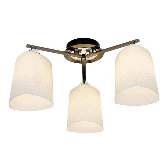 Люстра "Мерида" 3x75Вт E27 черный, хром 30x26,5x18см