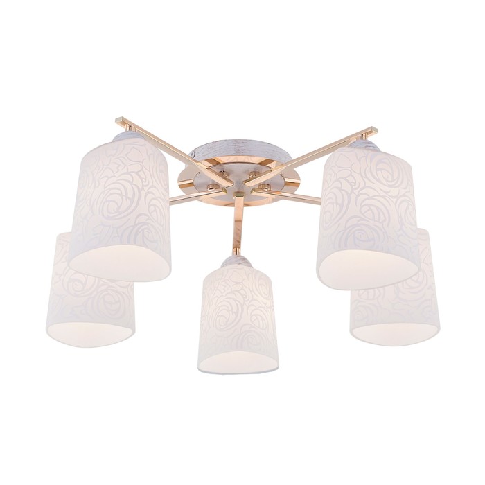 Люстра "Симона" 5x75Вт E27 белый, золото 50x31x17,5см