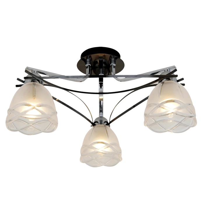 Люстра "Креол" 3x60Вт E14 черный, хром 34,5x29x15см