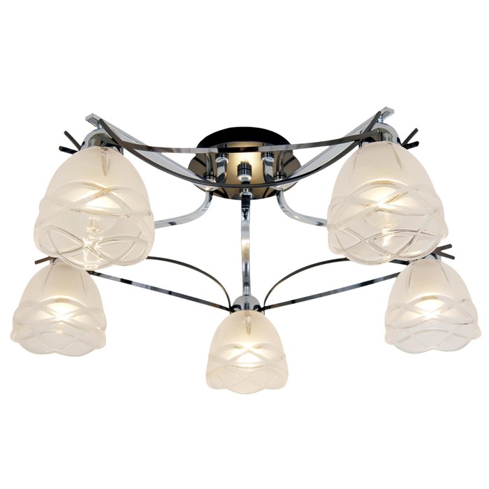 Люстра "Креол" 5x60Вт E14 черный, хром 57x28x17см