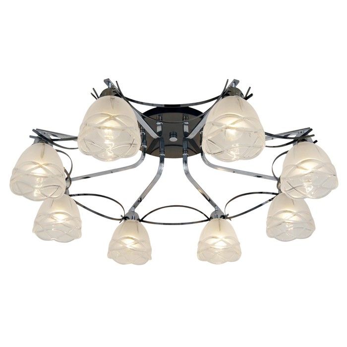 Люстра "Креол" 8x60Вт E14 черный, хром 67,5x33,5x23см