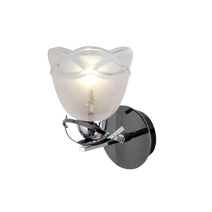 Бра "Креол" 1x60Вт E14 черный, хром 28x20x19см