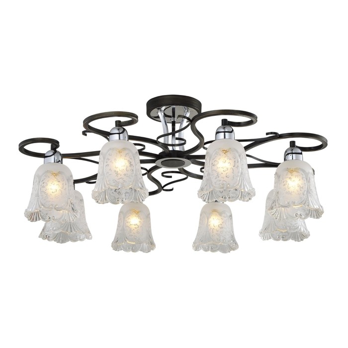 Люстра "Димона" 8x60Вт E14 венге, хром 76x76x21см