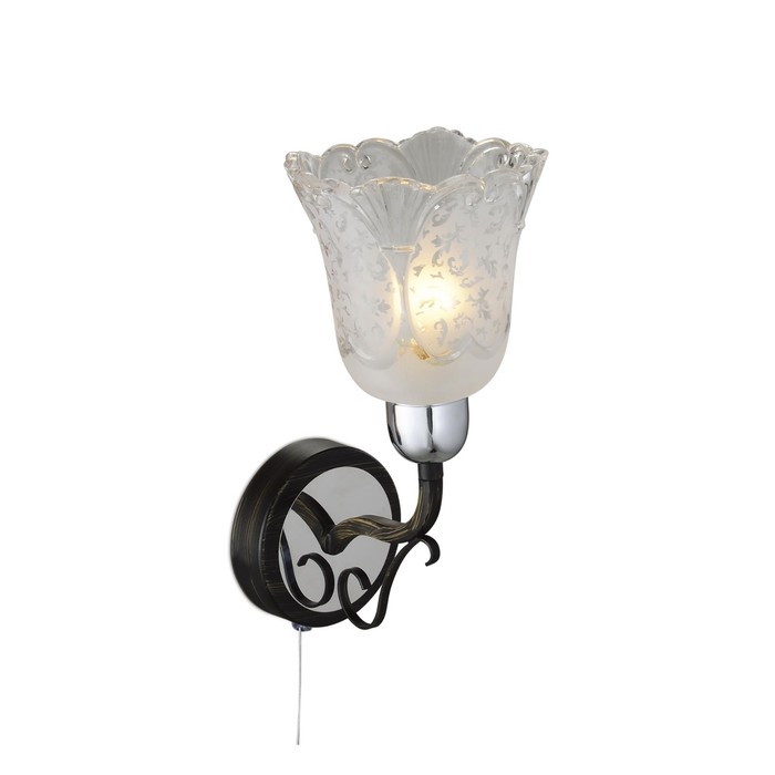 Бра "Димона" 1x60Вт E14 венге, хром 29,2x16,7x17см