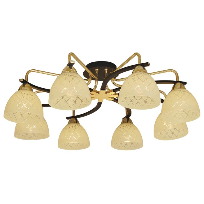 Люстра "Рада" 8x75Вт E27 бежевый, золото 62x62x21см